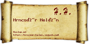 Hrncsár Helén névjegykártya